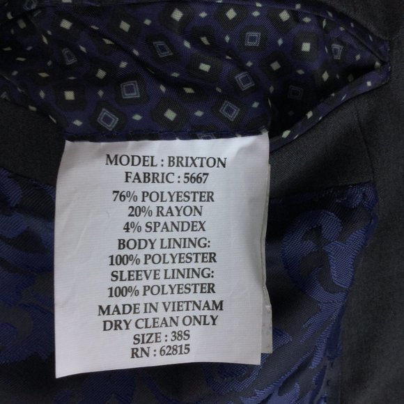 Savile Row Co Brixton Grey 2 Button Suit Blazer - Picture 3 of 5